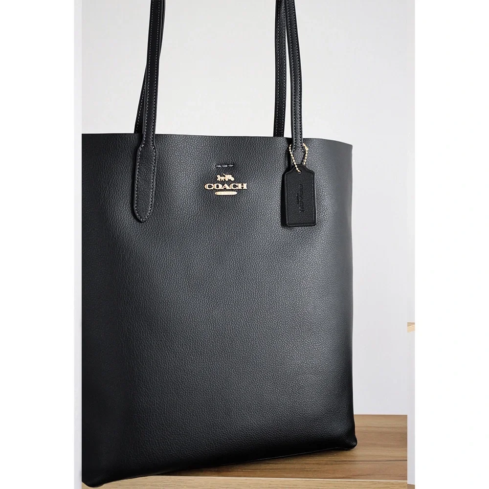 Coach Thea Leather Large Shoulder Tote Black - Picture 7 of 10